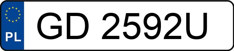 Numer rejestracyjny GD 2592U posiada FORD FIESTA - GD2592U