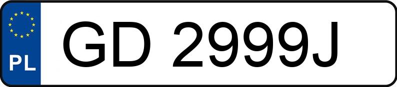 Numer rejestracyjny GD 2999J posiada TOYOTA COROLLA - GD2999J