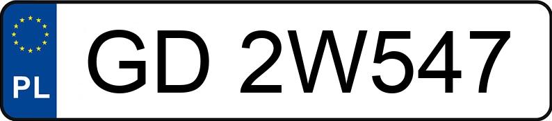 Numer rejestracyjny GD 2W547 posiada VOLKSWAGEN GOLF - GD2W547