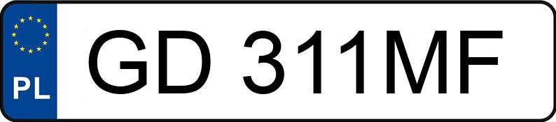 Numer rejestracyjny GD 311MF posiada AUDI A4 - GD311MF Numer rejestracyjny GD 311MF posiada AUDI A4 - GD311MF