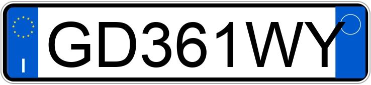 Numer rejestracyjny GD361WY posiada FIAT 500L