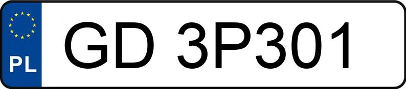 Numer rejestracyjny GD 3P301 posiada BMW 330i Gran Turismo MR`16 E6 F34 xDrive Steptronic - GD3P301