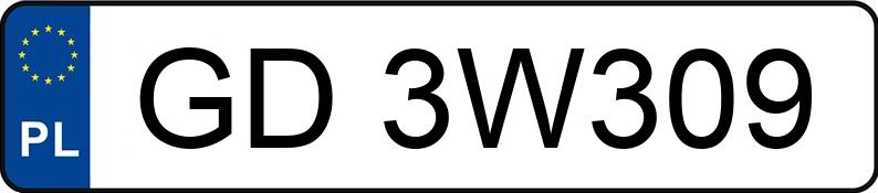 Numer rejestracyjny GD 3W309 posiada FORD TRANSIT - GD3W309