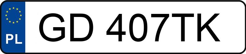 Numer rejestracyjny GD 407TK posiada BMW 316i Kat. MR`01 E3 E46 316i Kat. MR`01 E3 E46 - GD407TK