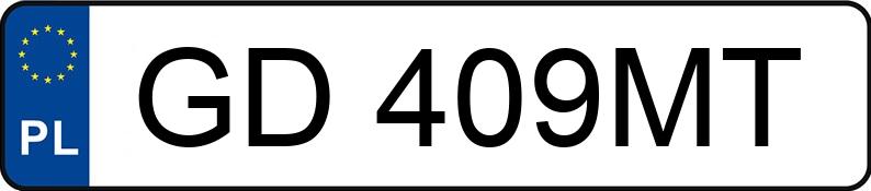 Pirat drogowy w pojeździe o numerach rejestracyjnych GD409MT