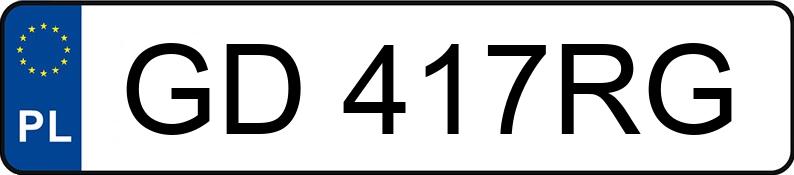 Numer rejestracyjny GD 417RG posiada FORD FOCUS - GD417RG