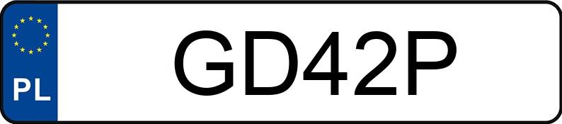 Numer rejestracyjny GD 42P posiada TOYOTA Camry 2.0 TD MR`86 XL - GD42P