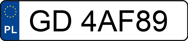 Numer rejestracyjny GD 4AF89 posiada AUDI RS 3 LIMOUSINE - GD4AF89