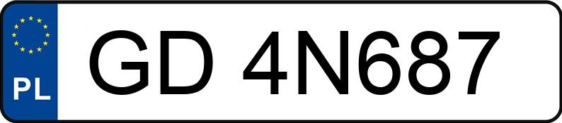 Numer rejestracyjny GD 4N687 posiada FORD TRANSIT CONNECT PU2 - GD4N687