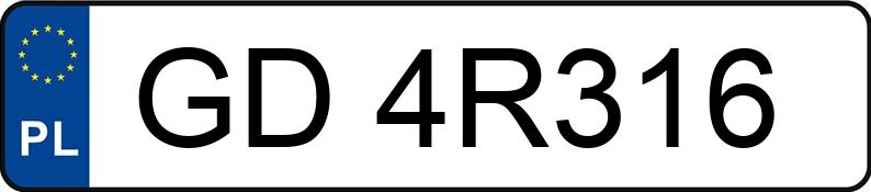 Numer rejestracyjny GD 4R316 posiada SKODA SCALA - GD4R316