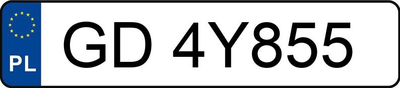 Numer rejestracyjny GD 4Y855 posiada AUDI Q3 - GD4Y855