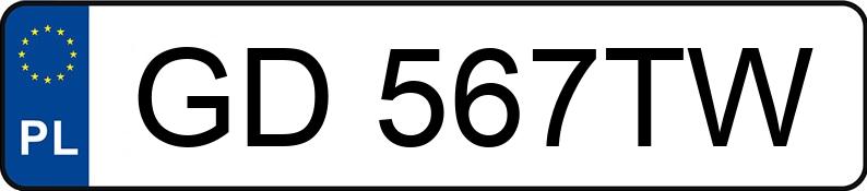 Numer rejestracyjny GD 567TW posiada KIA RIO - GD567TW