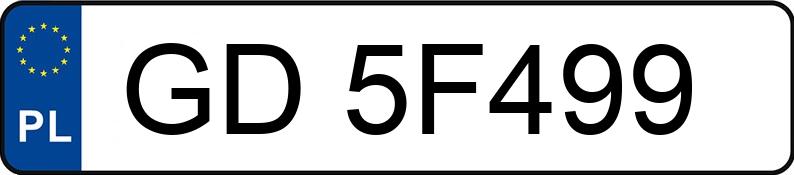 Numer rejestracyjny GD 5F499 posiada KIA Sportage 1.6 T-GDI MR`22 E6d L - GD5F499 Numer rejestracyjny GD 5F499 posiada KIA Sportage 1.6 T-GDI MR`22 E6d L - GD5F499