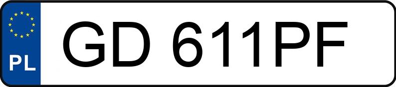 Numer rejestracyjny GD 611PF posiada VOLKSWAGEN GOLF - GD611PF