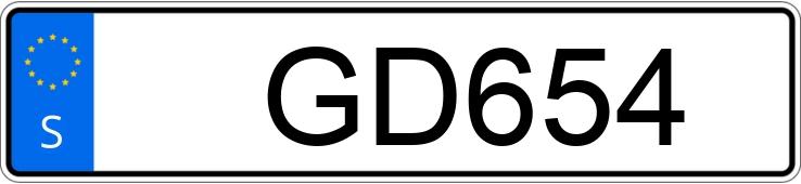Numer rejestracyjny GD654 posiada  
