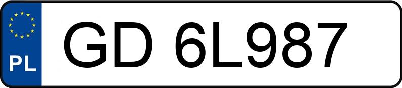 Numer rejestracyjny GD 6L987 posiada BMW 3 - GD6L987