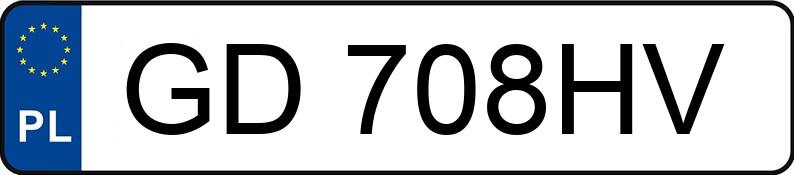 Il numero di registrazione GD 708HV ha VOLKSWAGEN Golf VII 2.0 TSI MR`12 E6 GTI - GD708HV