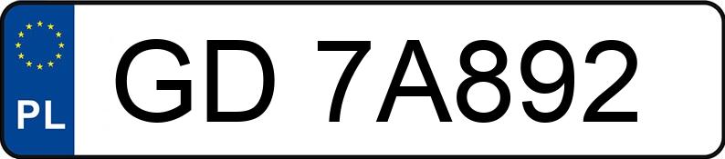 Numer rejestracyjny GD 7A892 posiada SKODA OCTAVIA - GD7A892 Numer rejestracyjny GD 7A892 posiada SKODA OCTAVIA - GD7A892