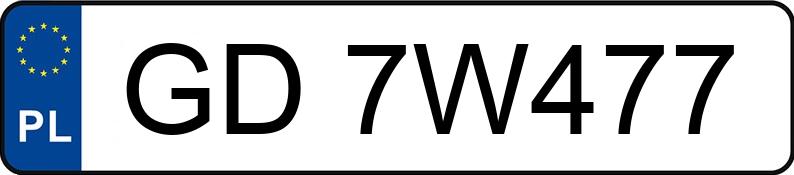 Numer rejestracyjny GD 7W477 posiada AUDI A3 - GD7W477