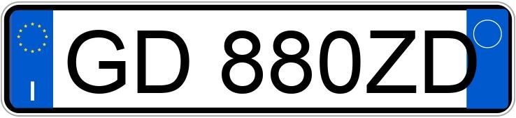 El número de registro GD880ZD tiene FORD FIESTA
