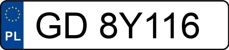 Numer rejestracyjny GD 8Y116 posiada VOLKSWAGEN GOLF - GD8Y116