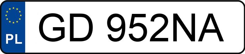 Numer rejestracyjny GD 952NA posiada FORD FOCUS - GD952NA