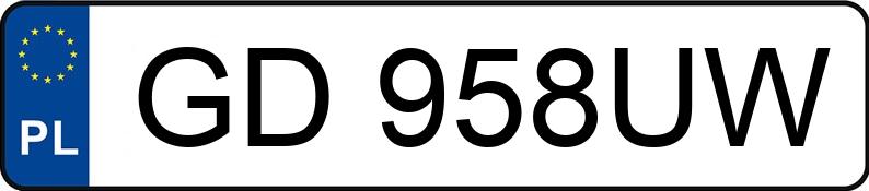 Numer rejestracyjny GD 958UW posiada BMW 318 - GD958UW