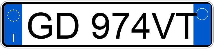 Numer rejestracyjny GD974VT posiada  Corvette