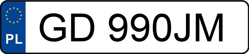 Numer rejestracyjny GD 990JM posiada FORD MONDEO - GD990JM