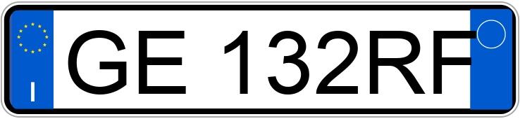 Numer rejestracyjny GE132RF posiada FIAT Panda 3a serie