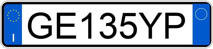 Numer rejestracyjny GE135YP posiada FERRARI Roma