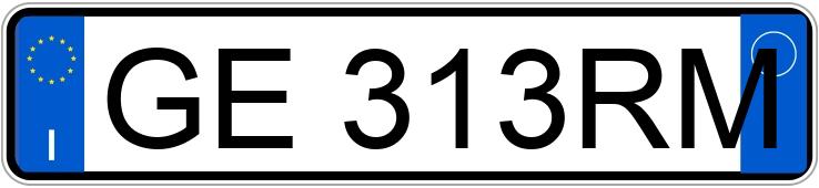 Numer rejestracyjny GE313RM posiada AUDI A3 4a serie