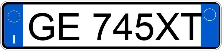 Numer rejestracyjny GE745XT posiada LANCIA Ypsilon 3a serie