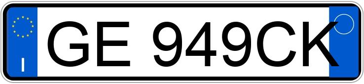 Numer rejestracyjny GE949CK posiada AUDI A3 4a serie