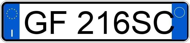 Numer rejestracyjny GF216SC posiada AUDI A3 4a serie