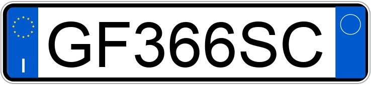 Numer rejestracyjny GF366SC posiada FIAT 500