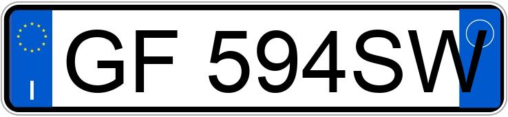 Numer rejestracyjny GF594SW posiada FIAT Panda 2a serie