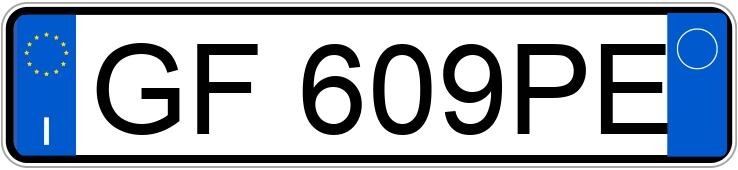 Numer rejestracyjny GF609PE posiada FERRARI Roma