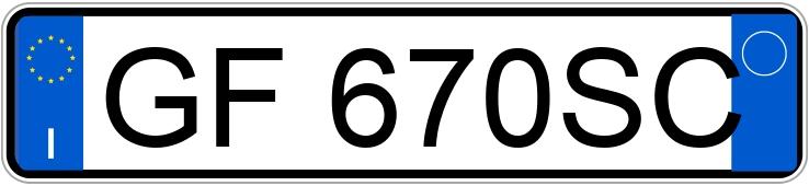 Numer rejestracyjny GF670SC posiada VOLKSWAGEN Touran 3a serie