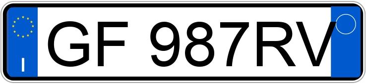 Numer rejestracyjny GF987RV posiada AUDI A3 4a serie