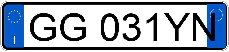 Il numero di registrazione GG031YN ha DR F35