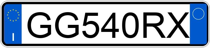 Numer rejestracyjny GG540RX posiada FIAT 500X