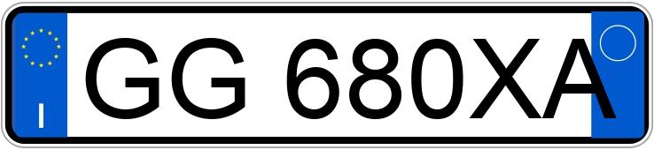 Numer rejestracyjny GG680XA posiada AUDI A3 4a serie