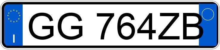 Numer rejestracyjny GG764ZB posiada FIAT 500