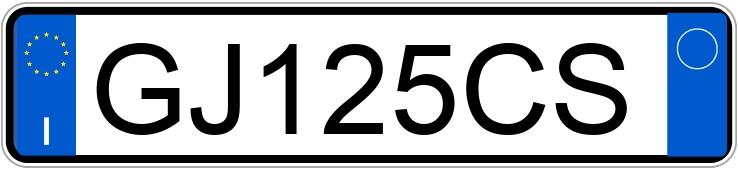 Numer rejestracyjny GJ125CS posiada AUDI A1 2a serie