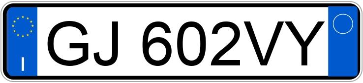 Numer rejestracyjny GJ602VY posiada FIAT Panda 2a serie