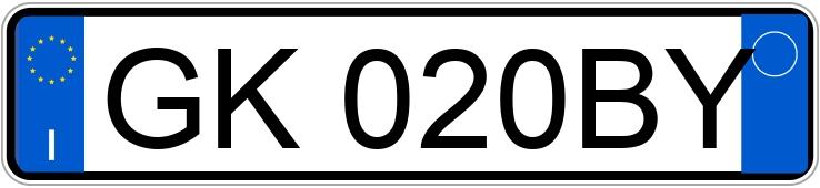 Numer rejestracyjny GK020BY posiada VOLKSWAGEN up!