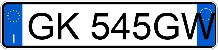 Numer rejestracyjny GK545GW posiada FIAT Panda 3a serie Numer rejestracyjny GK545GW posiada FIAT Panda 3a serie