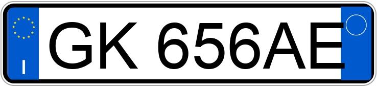 Znaleziono tablicę rejestracyjną o numerach GK656AE