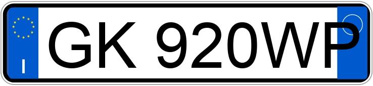 Numer rejestracyjny GK920WP posiada FIAT 500